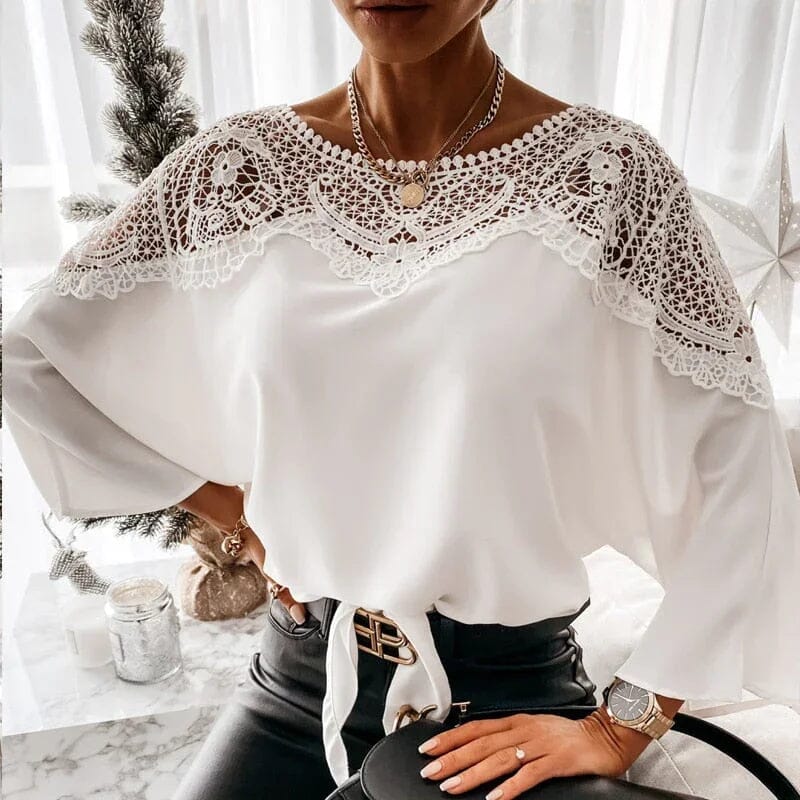 Isaline Elegant Lace Blouse Isaline Elegant Lace Blouse Louise Perrin White 8 