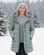 Marianne Quilted Coat - Wool-Effect Marianne Quilted Coat - Wool-Effect Louise Perrin Sage Green S 