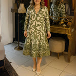 Ariane Elegant Botanical Dress Ariane Elegant Botanical Dress Louise Perrin Green 8 